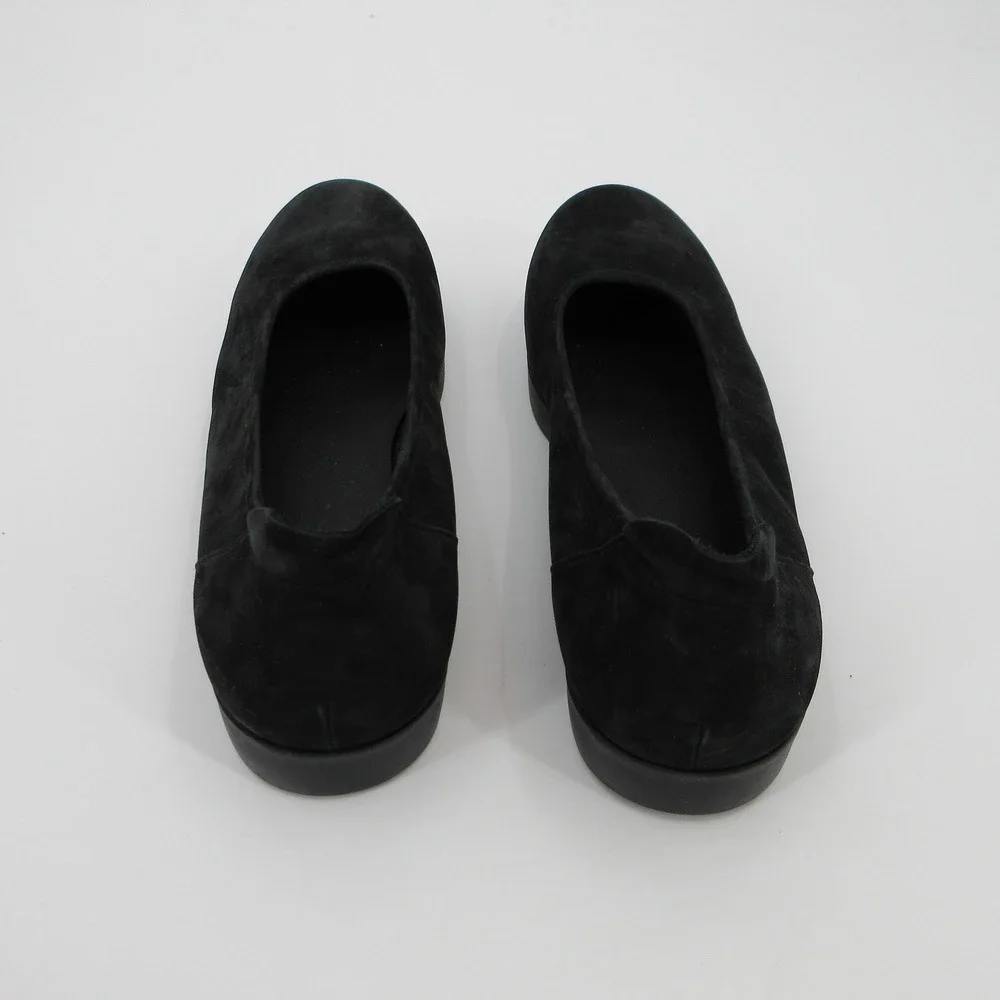 Arche Black Sz 11 Nubuck Leather Flats Round Toe Slip On Shoes Made in France